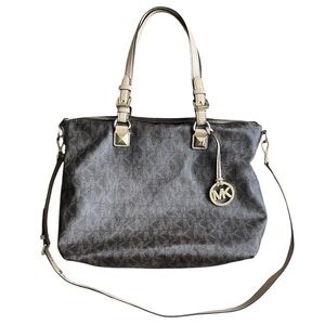 Michael Kors Black and Tan Tote Bag